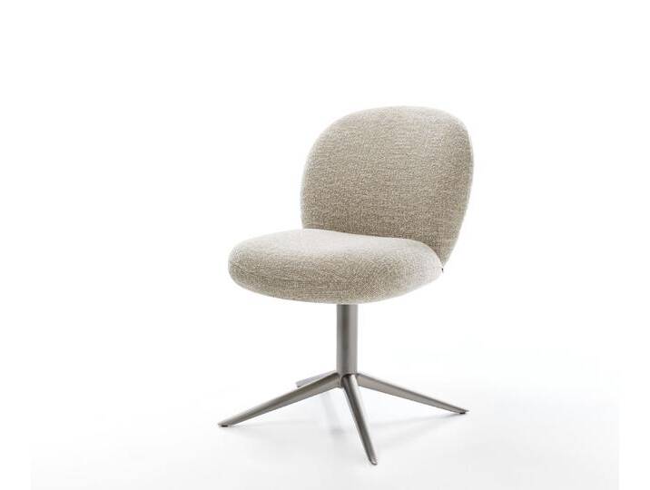 Drehstuhl Nube-Flex Webstoff Soft Beige Fußkreuz Graphit 360° drehbar Wippfunktion Taschenfederkern, Esszimmerstühle von Delife