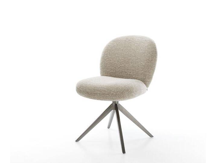 Drehstuhl Nube-Flex Webstoff Soft Beige Kreuzgestell breit Graphit 360° drehbar Wippfunktion Taschenfederkern, Esszimmerstühle von Delife