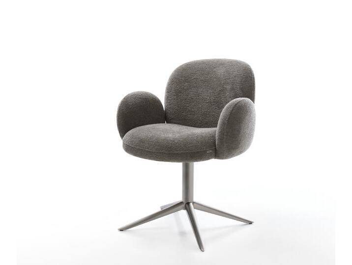 Drehstuhl Nube-Flex mit Armlehnen Bouclé Soft Schlamm Fußkreuz Graphit 360° drehbar Wippfunktion Taschenfederkern, Esszimmerstühle Drehstuhl Nube-Flex mit Armlehnen Bouclé Soft Schlamm Fußkreuz Graphit 360° drehbar Wippfunktion Taschenfederkern, Esszimmerstühle von Delife