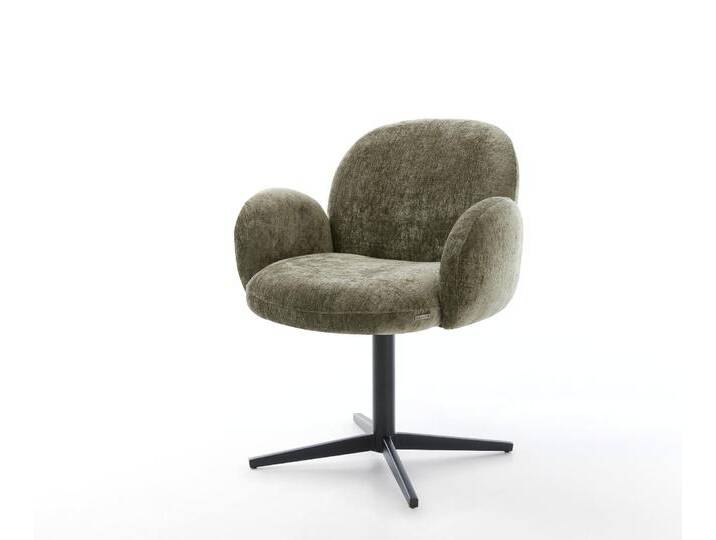 Drehstuhl Nube-Flex mit Armlehnen Chenille Olive Fußkreuz Schwarz 360° drehbar Taschenfederkern, Esszimmerstühle Drehstuhl Nube-Flex mit Armlehnen Chenille Olive Fußkreuz Schwarz 360° drehbar Taschenfederkern, Esszimmerstühle von Delife