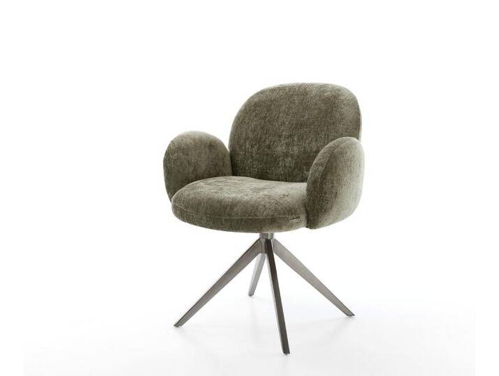 Drehstuhl Nube-Flex mit Armlehnen Chenille Olive Kreuzgestell breit Graphit 360° drehbar Wippfunktion Taschenfederkern, Esszimmerstühle Drehstuhl Nube-Flex mit Armlehnen Chenille Olive Kreuzgestell breit Graphit 360° drehbar Wippfunktion Taschenfederkern, Esszimmerstühle von Delife