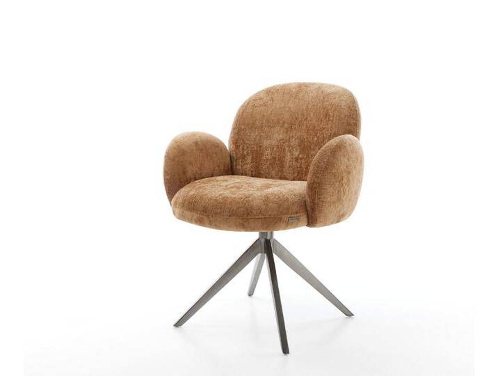 Drehstuhl Nube-Flex mit Armlehnen Chenille Rost Kreuzgestell breit Graphit 360° drehbar Wippfunktion Taschenfederkern, Esszimmerstühle Drehstuhl Nube-Flex mit Armlehnen Chenille Rost Kreuzgestell breit Graphit 360° drehbar Wippfunktion Taschenfederkern, Esszimmerstühle von Delife