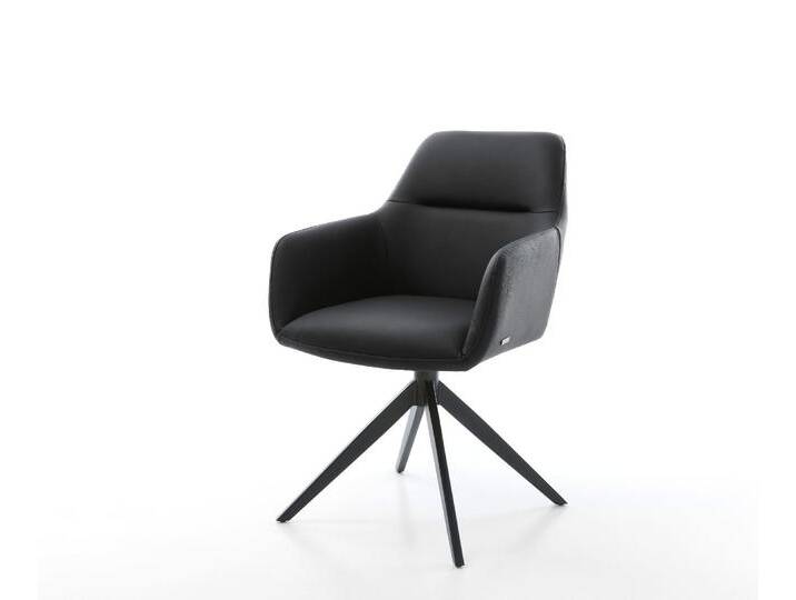 Drehstuhl Pejo-Flex Echt-Leder Schwarz Kreuzgestell breit Schwarz 360° drehbar Wippfunktion Taschenfederkern, Esszimmerstühle Drehstuhl Pejo-Flex Echt-Leder Schwarz Kreuzgestell breit Schwarz 360° drehbar Wippfunktion Taschenfederkern, Esszimmerstühle von Delife