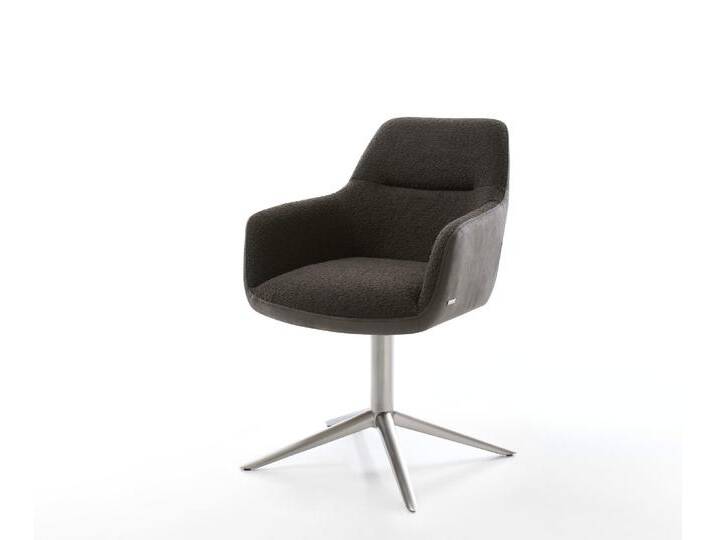 Drehstuhl Pejo-Flex Materialmix Schwarz Fußkreuz Edelstahl 360° drehbar Wippfunktion Taschenfederkern, Esszimmerstühle Drehstuhl Pejo-Flex Materialmix Schwarz Fußkreuz Edelstahl 360° drehbar Wippfunktion Taschenfederkern, Esszimmerstühle von Delife
