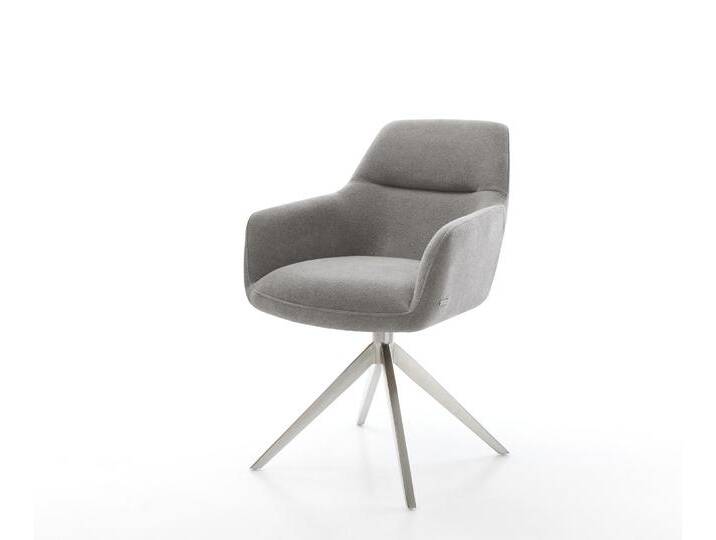 Drehstuhl Pejo-Flex Strukturstoff Soft Grau Kreuzgestell breit Edelstahl 360° drehbar Wippfunktion Taschenfederkern, Esszimmerstühle Drehstuhl Pejo-Flex Strukturstoff Soft Grau Kreuzgestell breit Edelstahl 360° drehbar Wippfunktion Taschenfederkern, Esszimmerstühle von Delife