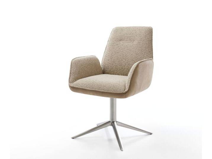 Drehstuhl Zoa-Flex Materialmix Schlamm Fußkreuz Edelstahl 360° drehbar Wippfunktion Taschenfederkern, Esszimmerstühle Drehstuhl Zoa-Flex Materialmix Schlamm Fußkreuz Edelstahl 360° drehbar Wippfunktion Taschenfederkern, Esszimmerstühle von Delife
