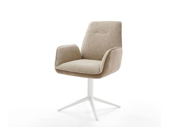 Drehstuhl Zoa-Flex Materialmix Schlamm Fußkreuz Weiß 360° drehbar Wippfunktion Taschenfederkern, Esszimmerstühle Drehstuhl Zoa-Flex Materialmix Schlamm Fußkreuz Weiß 360° drehbar Wippfunktion Taschenfederkern, Esszimmerstühle von Delife
