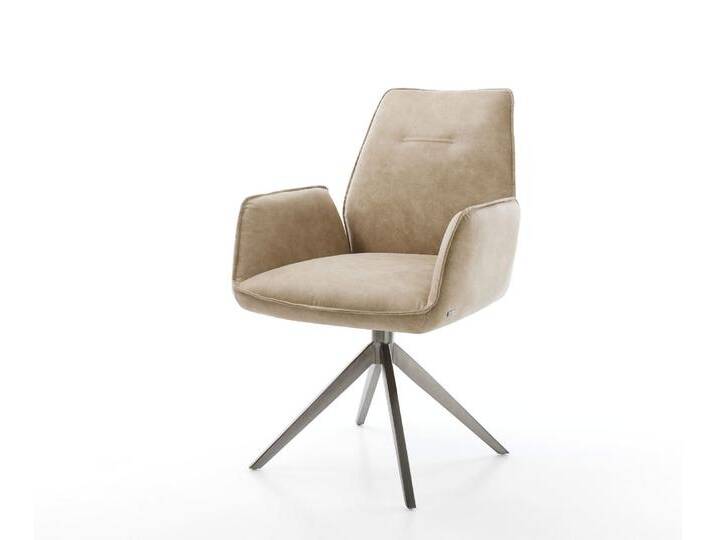 Drehstuhl Zoa-Flex Mikrofaser Beige Vintage Kreuzgestell breit Graphit 360° drehbar Wippfunktion Taschenfederkern, Esszimmerstühle Drehstuhl Zoa-Flex Mikrofaser Beige Vintage Kreuzgestell breit Graphit 360° drehbar Wippfunktion Taschenfederkern, Esszimmerstühle von Delife