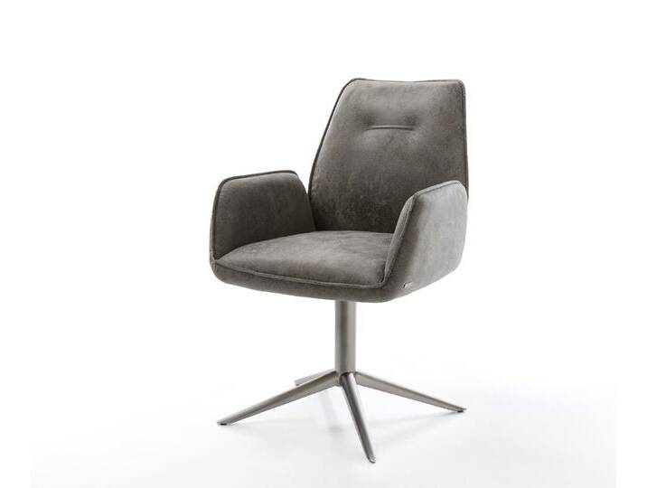 Drehstuhl Zoa-Flex Mikrofaser Grau Antik Fußkreuz Graphit 360° drehbar Wippfunktion Taschenfederkern, Esszimmerstühle Drehstuhl Zoa-Flex Mikrofaser Grau Antik Fußkreuz Graphit 360° drehbar Wippfunktion Taschenfederkern, Esszimmerstühle von Delife