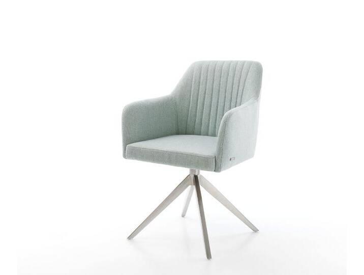 Drehstuhl Greg-Flex Stripes Mint Kreuzgestell breit Edelstahl 360° drehbar, Esszimmerstühle Drehstuhl Greg-Flex Stripes Mint Kreuzgestell breit Edelstahl 360° drehbar, Esszimmerstühle von Delife