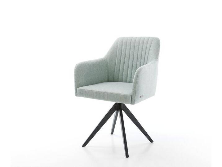 Drehstuhl Greg-Flex Stripes Mint Kreuzgestell kantig Schwarz 180° drehbar, Esszimmerstühle Drehstuhl Greg-Flex Stripes Mint Kreuzgestell kantig Schwarz 180° drehbar, Esszimmerstühle von Delife