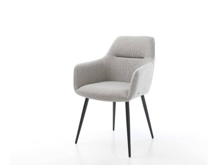 Armlehnstuhl Pejo-Flex Stripes Hellgrau 4-Fuß konisch Schwarz, Esszimmerstühle Armlehnstuhl Pejo-Flex Stripes Hellgrau 4-Fuß konisch Schwarz, Esszimmerstühle von Delife