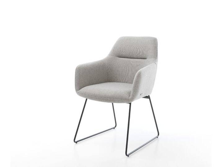 Armlehnstuhl Pejo-Flex Stripes Hellgrau Kufengestell Schwarz, Esszimmerstühle Armlehnstuhl Pejo-Flex Stripes Hellgrau Kufengestell Schwarz, Esszimmerstühle von Delife