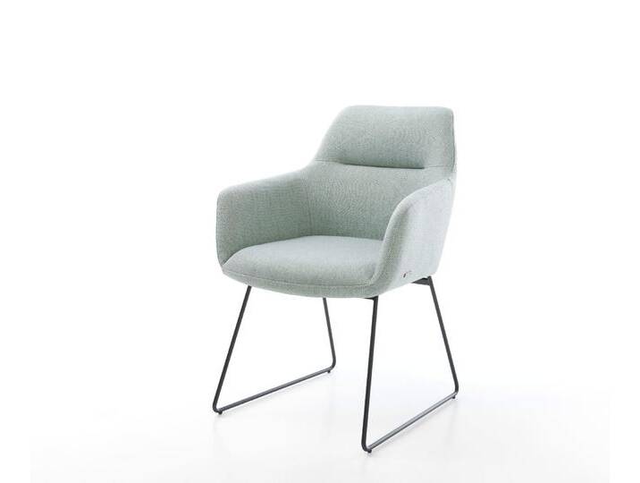 Armlehnstuhl Pejo-Flex Stripes Mint Kufengestell Schwarz, Esszimmerstühle Armlehnstuhl Pejo-Flex Stripes Mint Kufengestell Schwarz, Esszimmerstühle von Delife