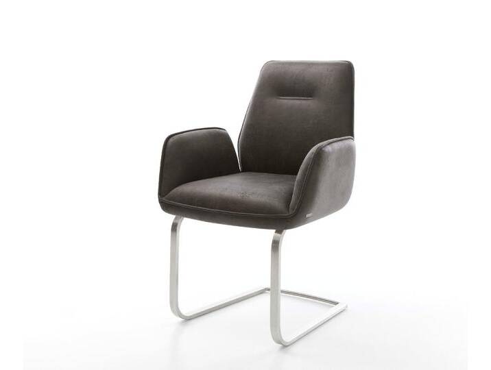 Freischwinger Zoa-Flex Mikrofaser Anthrazit Vintage Freischwinger flach Edelstahl Taschenfederkern, Esszimmerstühle Freischwinger Zoa-Flex Mikrofaser Anthrazit Vintage Freischwinger flach Edelstahl Taschenfederkern, Esszimmerstühle von Delife