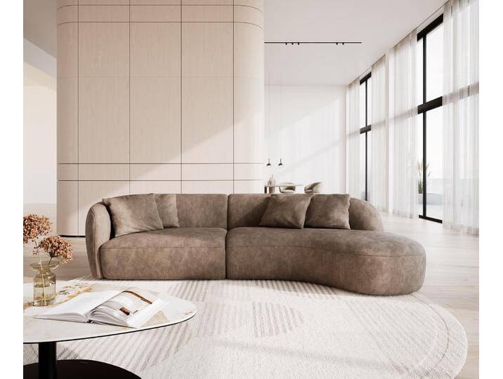 Sofa Mairi 330x160 cm Mikrofaser Taupe Vintage, Big Sofas von Delife