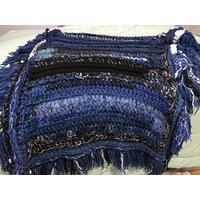 sternenklare Nacht Häkeldecke Navy Blue Sparkle Fransen Werfen von DelightedbyIvy