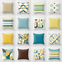 Teal Blau Braun Weiß Senfgelb Mix Und Match Indoor Outdoor Kissenbezug Akzent Couch Toss Geometrisch Wohnzimmer Ente Ei Aqua Mint Teal Blau Braun Weiß Senfgelb Mix Und Match Indoor Outdoor Kissenbezug Akzent Couch Toss Geometrisch Wohnzimmer Ente Ei Aqua Mint von DelindaGraphicStudio