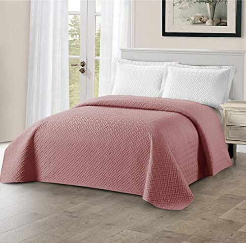 Delindo Lifestyle Tagesdecke Bettüberwurf Madeline rosa, für Einzelbett, einfarbig für Schlafzimmer, 140x210 cm von Delindo Lifestyle