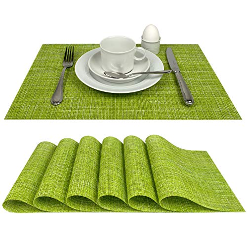 Tischsets Platzsets Capri, abwaschbar, im 6er-Set, grün, Tisch Unterlage ist abwischbar von Delindo Lifestyle