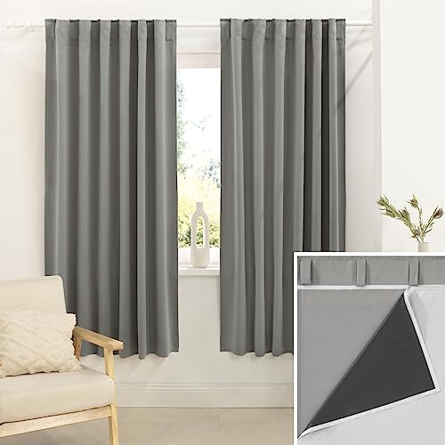 Delindo Lifestyle® Verdunklungsgardine ISO mit Abnehmbarer Thermo Ausstattung, abdunkelne Vorhänge, Aufhängung durch Schlaufen oder Kräuselband, grau, 140x175 cm von Delindo Lifestyle