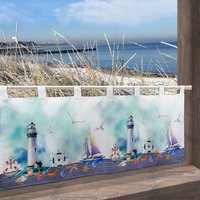 Delindo Lifestyle Gardine "Leuchtturm" Schlaufen 1 Stk. tlg. mit Schlaufenaufhängung, für die Küche von Delindo Lifestyle