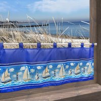 Delindo Lifestyle Gardine "Segelboot" Schlaufen 1 Stk. tlg. mit Schlaufenaufhängung, für die Küche von Delindo Lifestyle