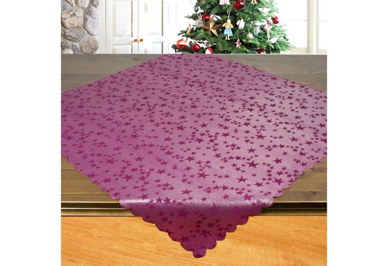 Delindo Lifestyle Mitteldecke Sternchen allover (1-tlg), mit Lurex-Sternchen von Delindo Lifestyle