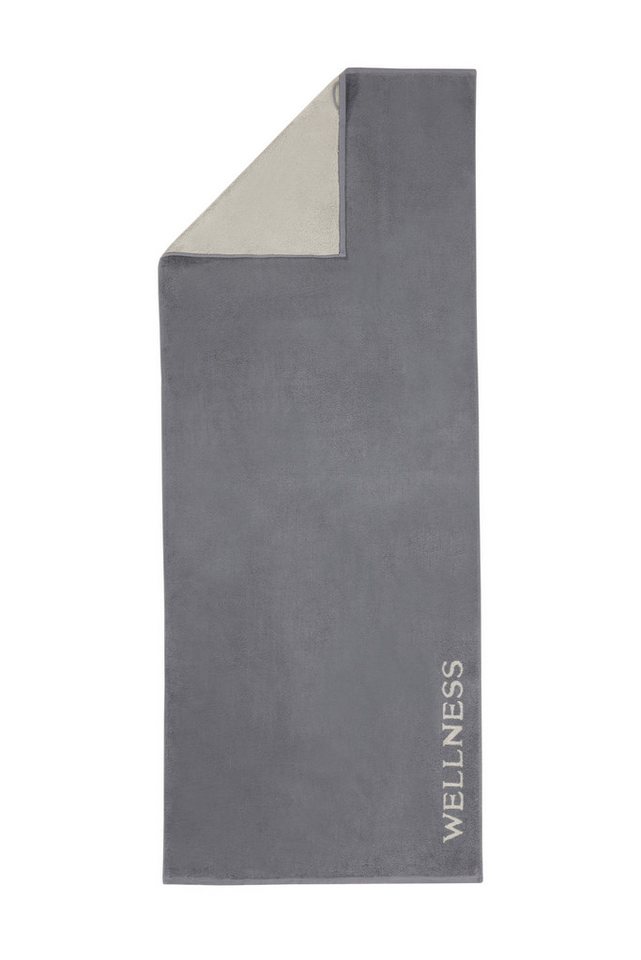 Delindo Lifestyle Saunatuch WELLNESS, (1-St), mit jacquardgewebten Schriftzug von Delindo Lifestyle
