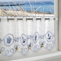 Delindo Lifestyle Scheibengardine "ANKER SEGELSCHIFF" Stangendurchzug 1 Stk. tlg. HxB: 45x115, mit Stangendurchzug, für die Küche von Delindo Lifestyle