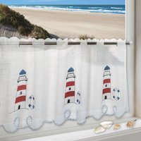 Delindo Lifestyle Scheibengardine "LEUCHTTURM" Stangendurchzug 1 Stk. tlg. HxB: 45x115, mit Stangendurchzug, für die Küche von Delindo Lifestyle