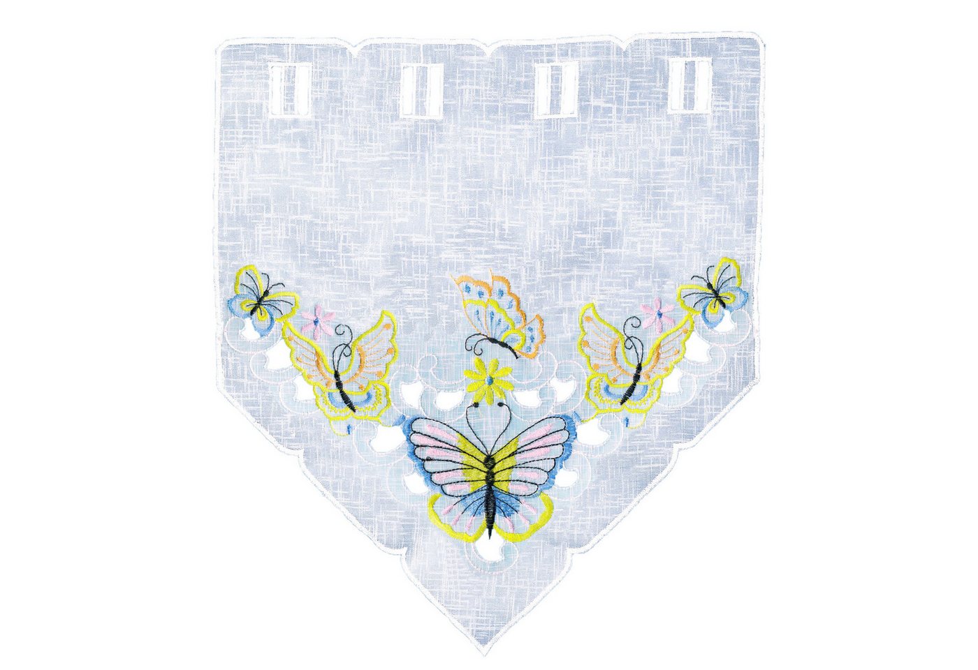 Delindo Lifestyle Scheibengardine Schmetterlinge (2 St), Stangendurchzug, halbtransparent, mit filigraner Stickerei von Delindo Lifestyle