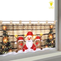 Delindo Lifestyle Scheibengardine "WEIHNACHTS-TEAM" Schlaufen 1 Stk. tlg. HxB: 45x120, mit LED-Beleuchtung von Delindo Lifestyle