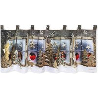Delindo Lifestyle Scheibengardine "Winterlandschaft", (1 St.), mit Schlaufenaufhängung, für die Küche von Delindo Lifestyle