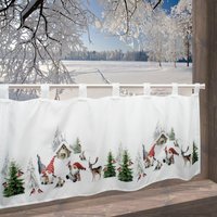Delindo Lifestyle Scheibengardine "Winterstimmung", (1 St.), mit Schlaufenaufhängung, für die Küche von Delindo Lifestyle