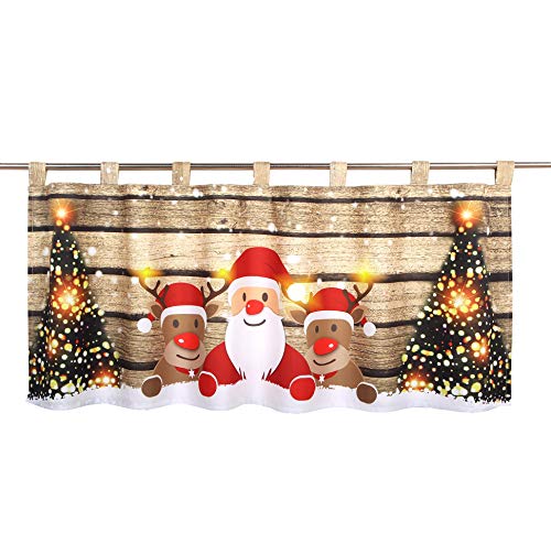 Delindo Lifestyle® LED Scheibengardine Christmas Team für das Kinderzimmer, beleuchtete Bistrogardine, 45x120 cm, Moderne Gardine zu Weihnachten von Delindo Lifestyle