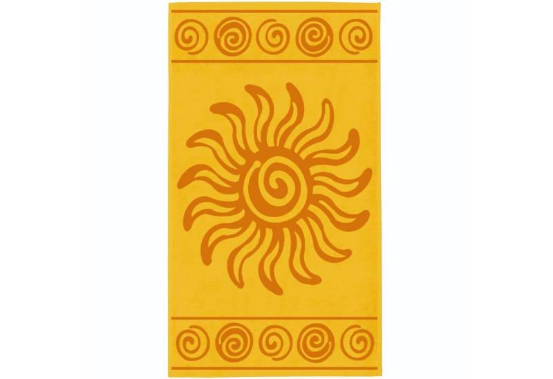 Delindo Lifestyle Strandtuch Tropical SUN, Velours (1-St), Jacquard-gewebtes Motiv XXL von Delindo Lifestyle