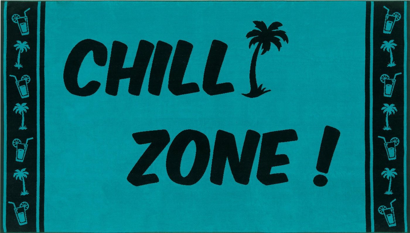 Delindo Lifestyle Strandtuch Tropical chillzone, Baumwolle (1-St), Jacquard-gewebtes Motiv XXL von Delindo Lifestyle