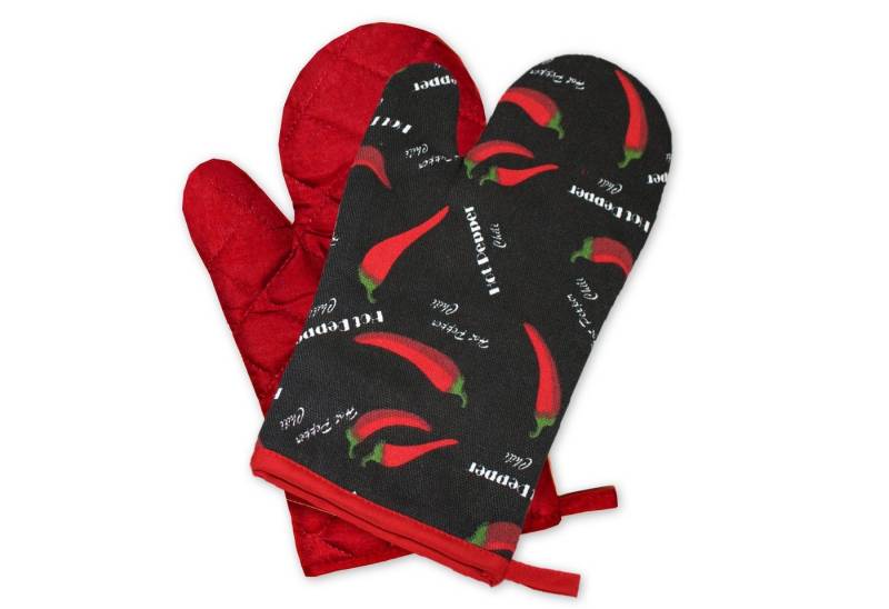 Delindo Lifestyle Topfhandschuhe und Topflappen, Ofenhandschuhe, (2-tlg), Hitzebeständig bis 250 °C für maximal 15 Sekunden von Delindo Lifestyle