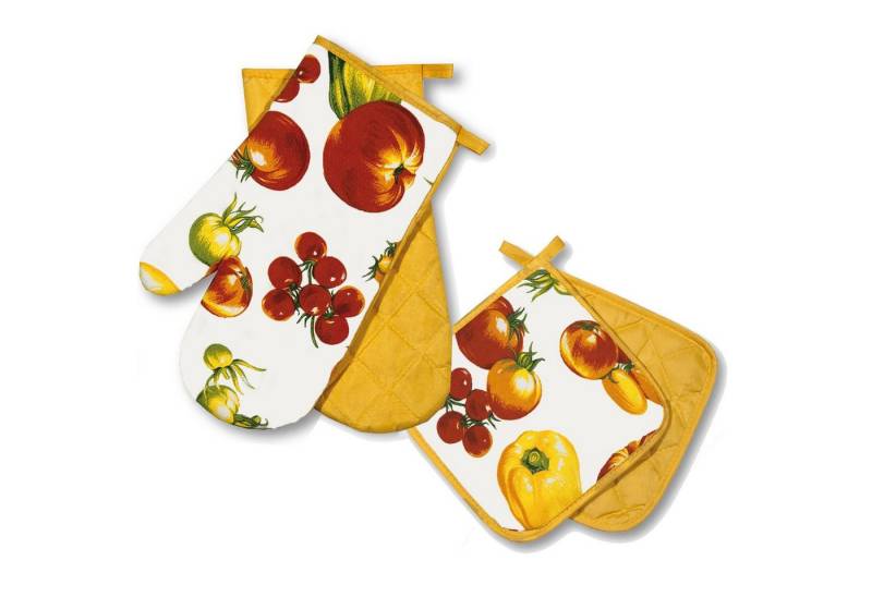 Delindo Lifestyle Topfhandschuhe und Topflappen, Ofenhandschuhe, (4-tlg), Hitzebeständig bis 250 °C für maximal 15 Sekunden von Delindo Lifestyle