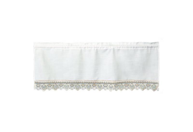 Delindo Lifestyle Scheibengardine Bistrogardine Landhaus mit stangendurchzug, 45x120 cm, weiß, Stangendurchzug (1 St), blickdicht, blickdicht mit Spitze von Delindo Lifestyle