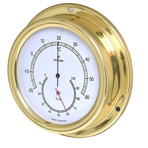 Delite 858th Altitude Thermometer Hygrometer Messing B x H : 127 mm x 40 mm von DELITE