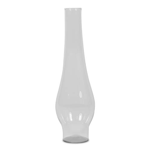 DELITE Glaszylinder Wiener Form 16''' transparent, Aussendurchmesser unten 34 mm, Oben 30 mm, Innendurchmesser unten 36,7 mm, Höhe 170 mm, für Petroleumlampen von DELITE