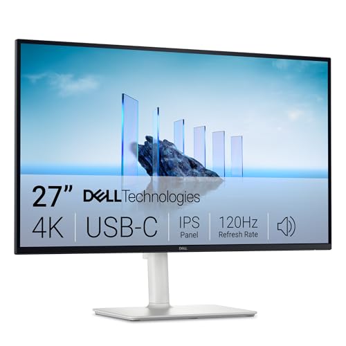 Dell 27 Plus USB-C Monitor - S2725QC, 4K UHD (3840x2160), 120Hz, IPS, 4ms, AMD FreeSync Premium, 99% sRGB, Höhenverstellbar, Eingebaute Lautsprecher, 2 USB-C, 2 HDMI, 2 USB, 3 Jahre Garantie von Dell