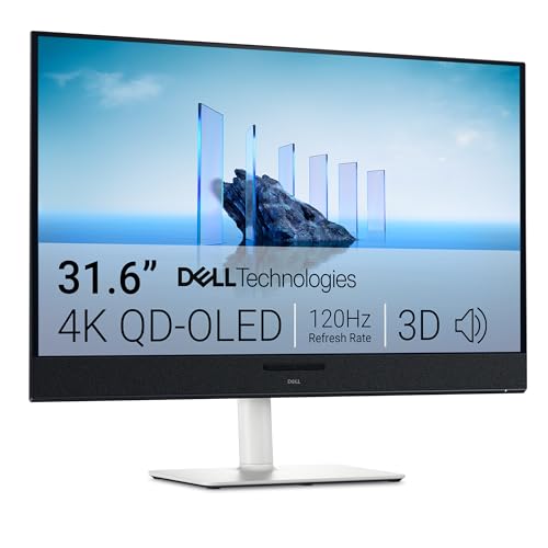 Dell 32 Plus Monitor - S3225QC, 4K UHD (3840x2160), 120Hz, QD OLED, 0.03ms, AMD FreeSync Premium Pro, HDR True Black 400, Dolby Vision, Eingebaute Lautsprecher, 3 USB-C, HDMI, 3 Jahre Garantie von Dell