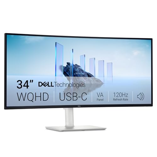 Dell 34 Plus USB-C Monitor - S3425DW, WQHD (3440x1440), 21:9 Curved, 120Hz, VA, 1ms, AMD FreeSync Premium, HDR10, Höhenverstellbar, Eingebaute Lautsprecher, 2 USB-C, 2 HDMI, 2 USB, 3 Jahre Garantie Dell 34 Plus USB-C Monitor - S3425DW, WQHD (3440x1440), 21:9 Curved, 120Hz, VA, 1ms, AMD FreeSync Premium, HDR10, Höhenverstellbar, Eingebaute Lautsprecher, 2 USB-C, 2 HDMI, 2 USB, 3 Jahre Garantie von Dell