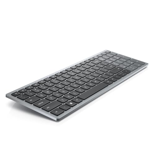 Dell Kompakte Kabellose Multi-Device-Tastatur – KB740 – QWERTZ Deutsch, 2.4 GHz & Bluetooth 5.0, Programmierbare Tasten, 36 Monate Akkulaufzeit, AES-128-Verschlüsselung, Titan Grau von Dell