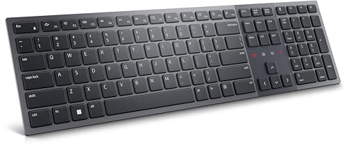 DELL KB900, Volle Groeße (100%), RF Wireless + Bluetooth, Scherenschalter, AZERTY, Graphit (KB900-GR-FR) von Dell