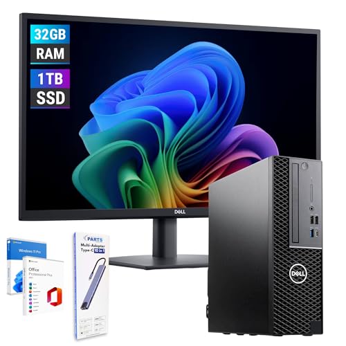 Dell Kompletter PC für professionelles Büro i9 9900 bis zu 5 GHz - Monitor 27 Zoll FHD 32 GB RAM 1 Tera SSD - Usb-c - Win 11 Pro Office 2021 Pro Garantie 36 Monate von Dell