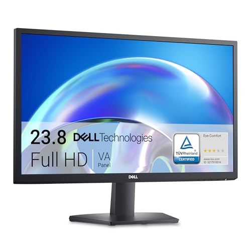 Dell SE2425H 24 Zoll Full HD (1920x1080) Monitor, 75Hz, VA, 5ms, VESA (100x100mm), HDMI, VGA, 3 Jahre Garantie, Schwarz von Dell